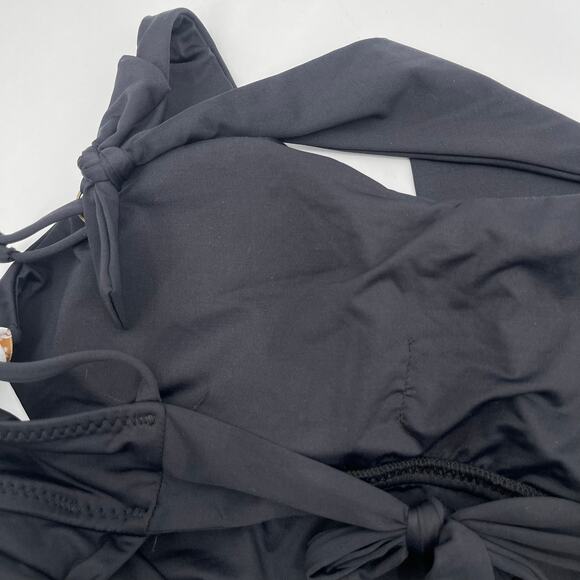 BECCA Swimsuit Size Large One Piece Asymmetrical Cutout Black NWT Removable Cups - Picture 11 of 16